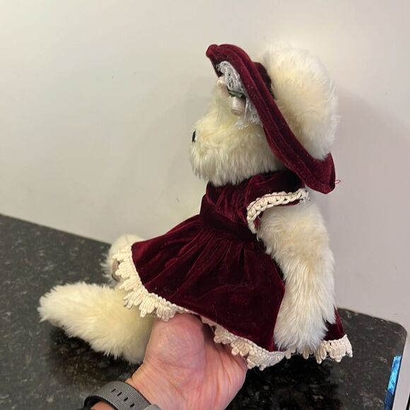 Creature Comforts Fancy Lady’s Collection teddy bear with Burgundy dress & hat. - Picture 3 of 8